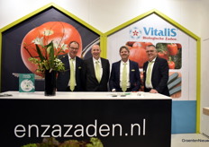 Bert Hendrikse, Frank van der Spek, Luc Trines en Erik van Vliet, het Enza en Vitalis team